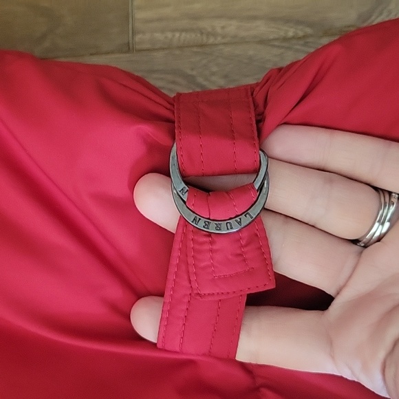 Men's Lauren Ralph Lauren Reversible Puffer Vest Down Filled Red Black Medium - Picture 4 of 8